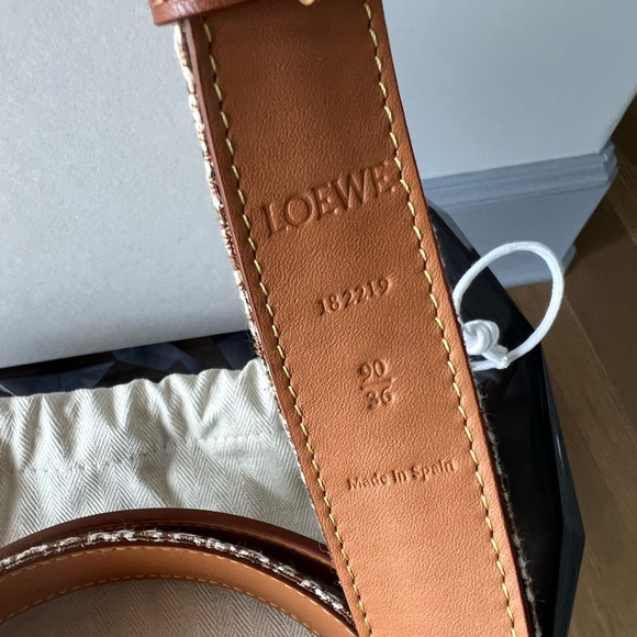 SOLD LOEWE Anagram Web Leather Buckle Belt - Picture 12 of 13